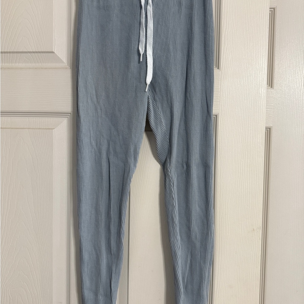 ACTA Women’s Blue-Gray Ribbed Joggers/Leggings